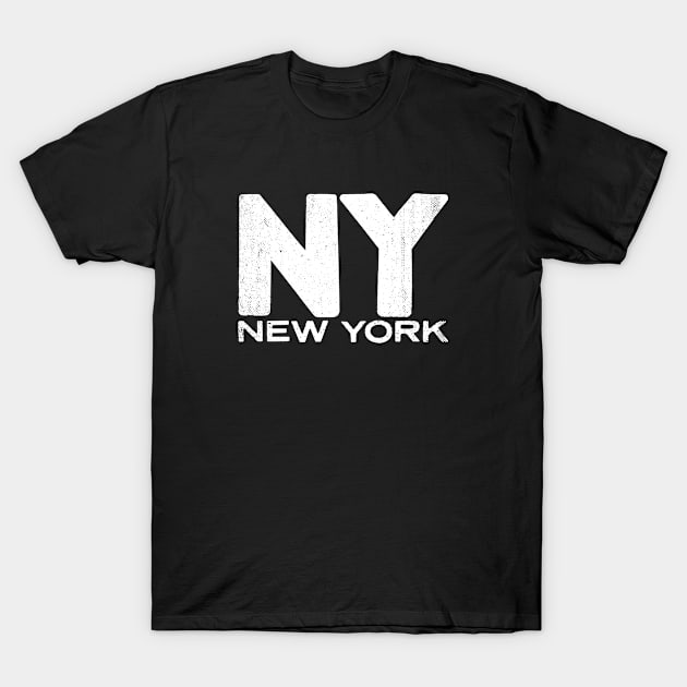 NY New York State Vintage Typography T-Shirt by Commykaze